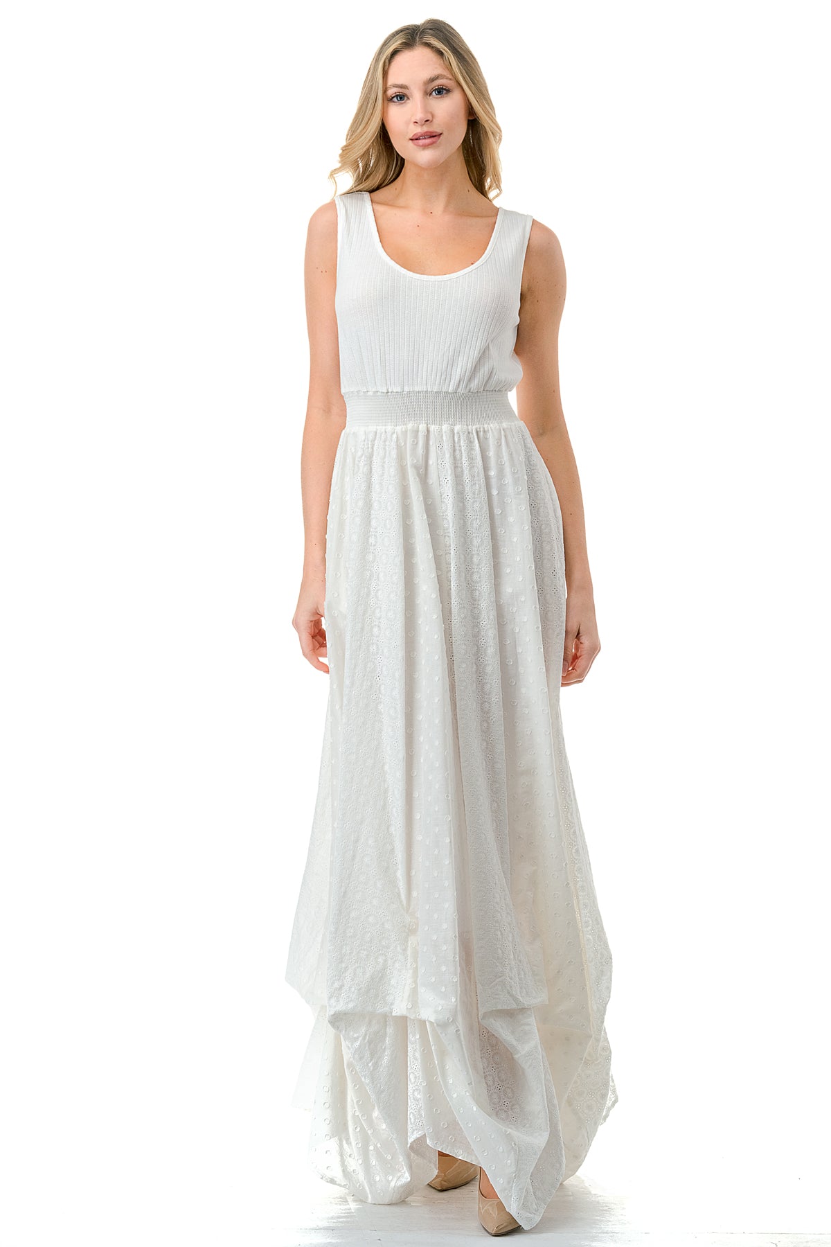 Knit Top Pickup Maxi Dress