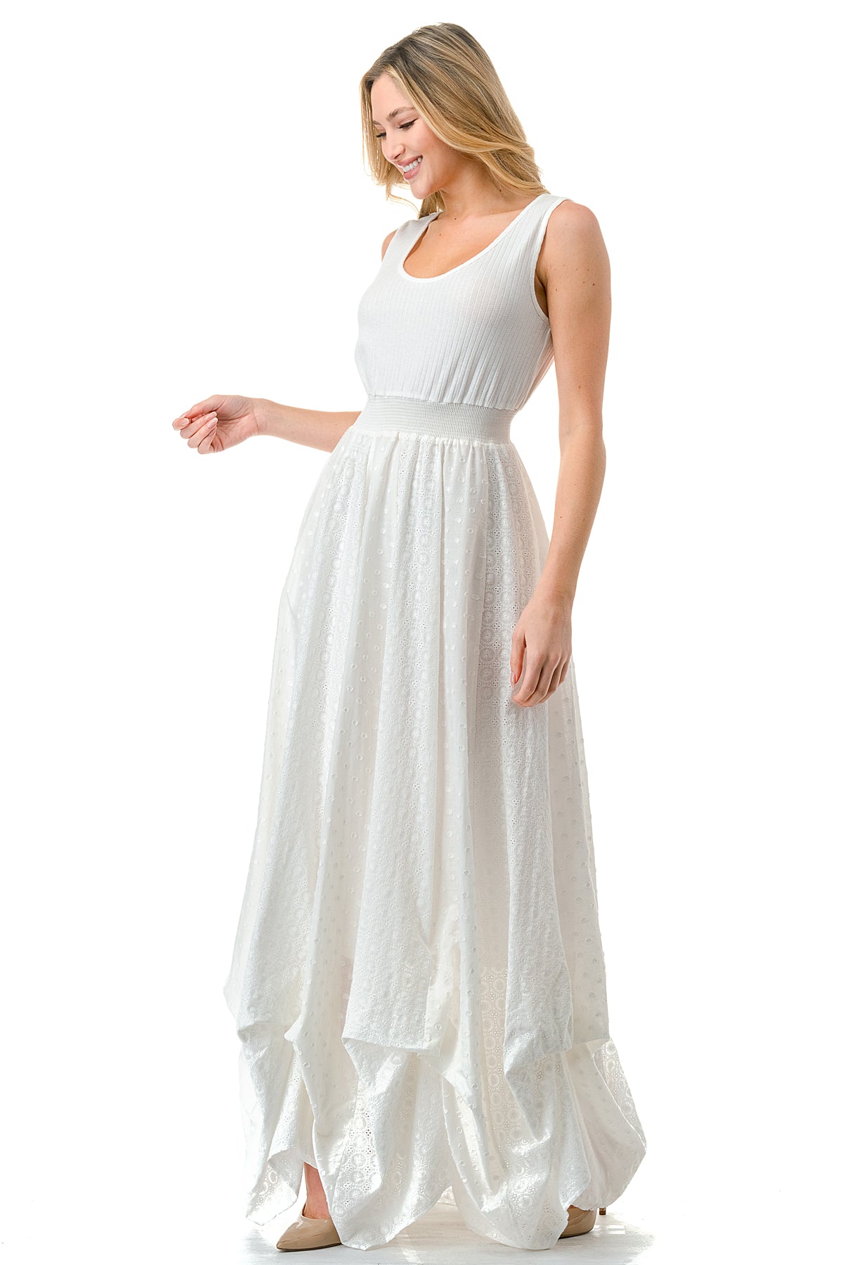 Knit Top Pickup Maxi Dress