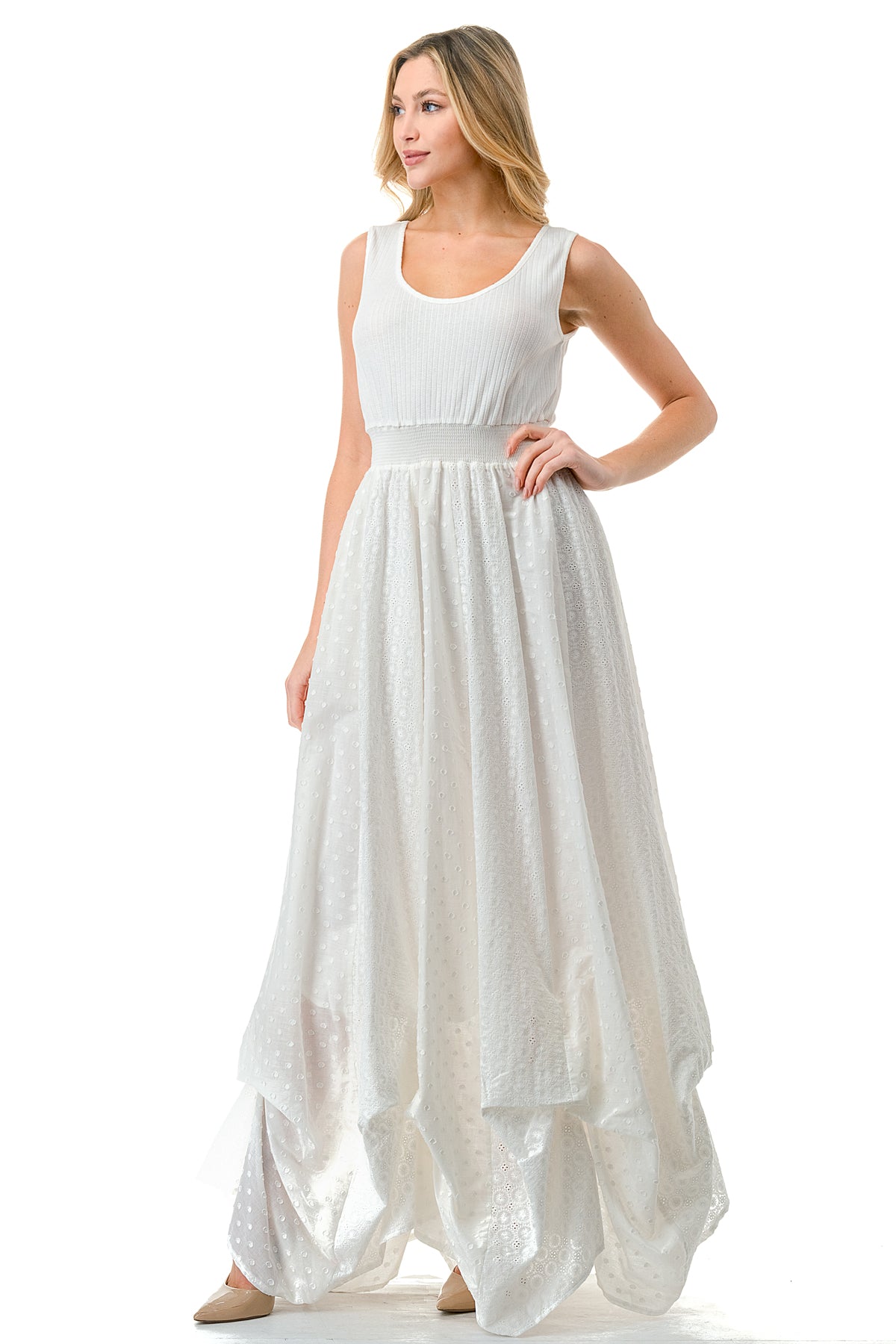 Knit Top Pickup Maxi Dress
