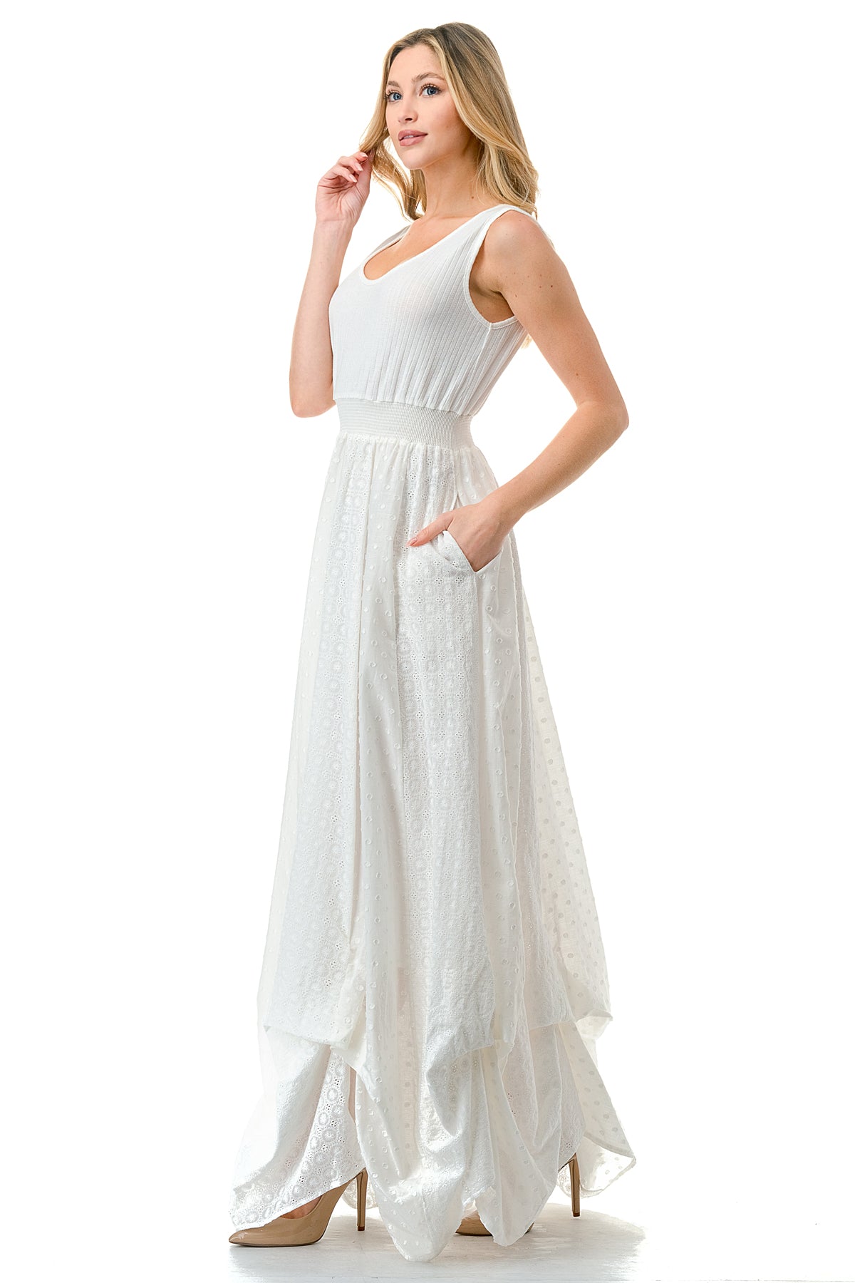 Knit Top Pickup Maxi Dress