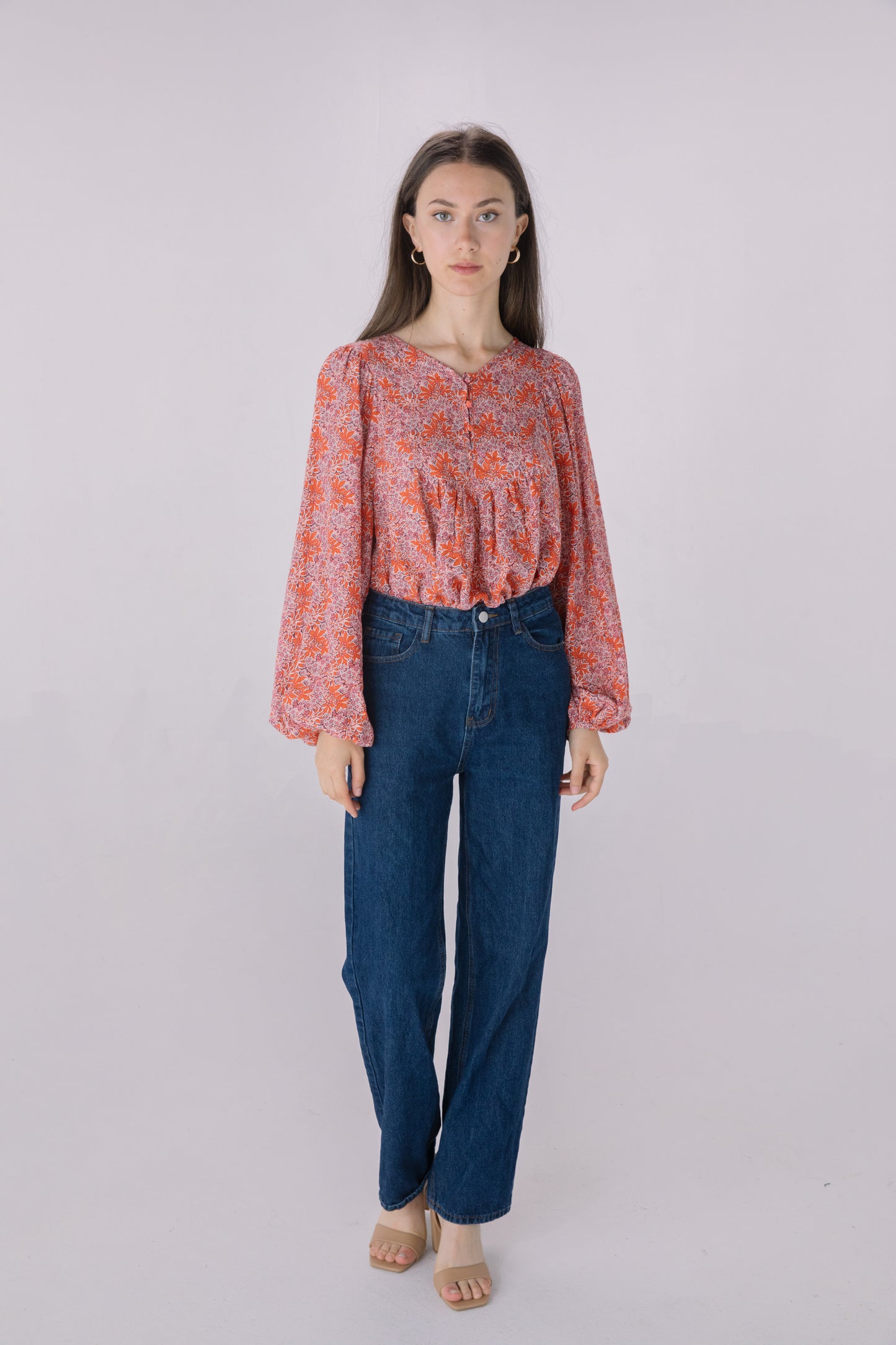 Raspberry Floral Printed Boho Top