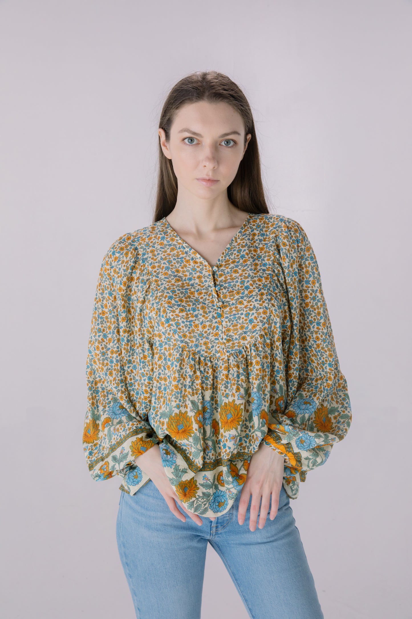 Garden Floral Printed Boho Top