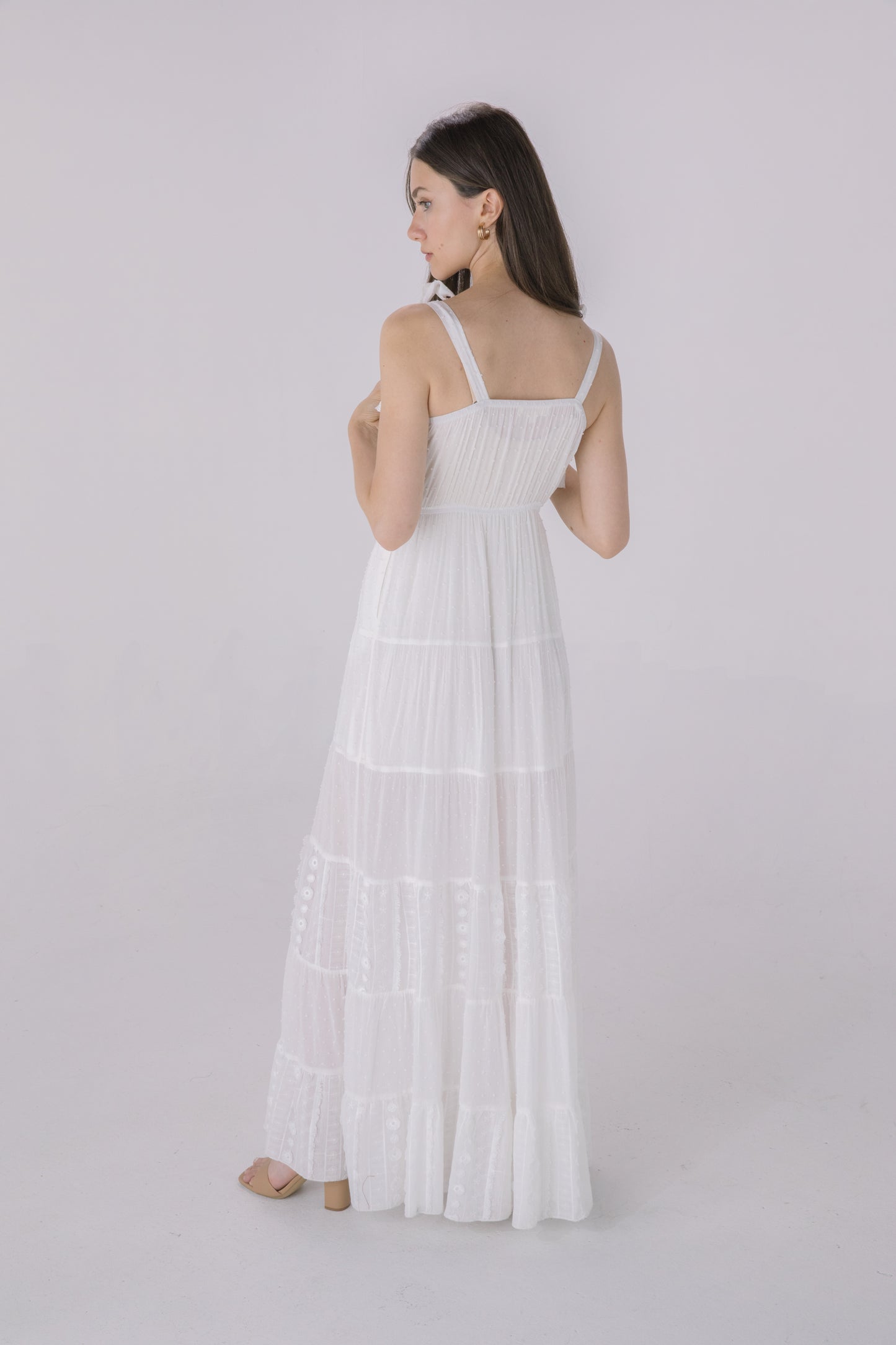Ivory Tiered Maxi Dress