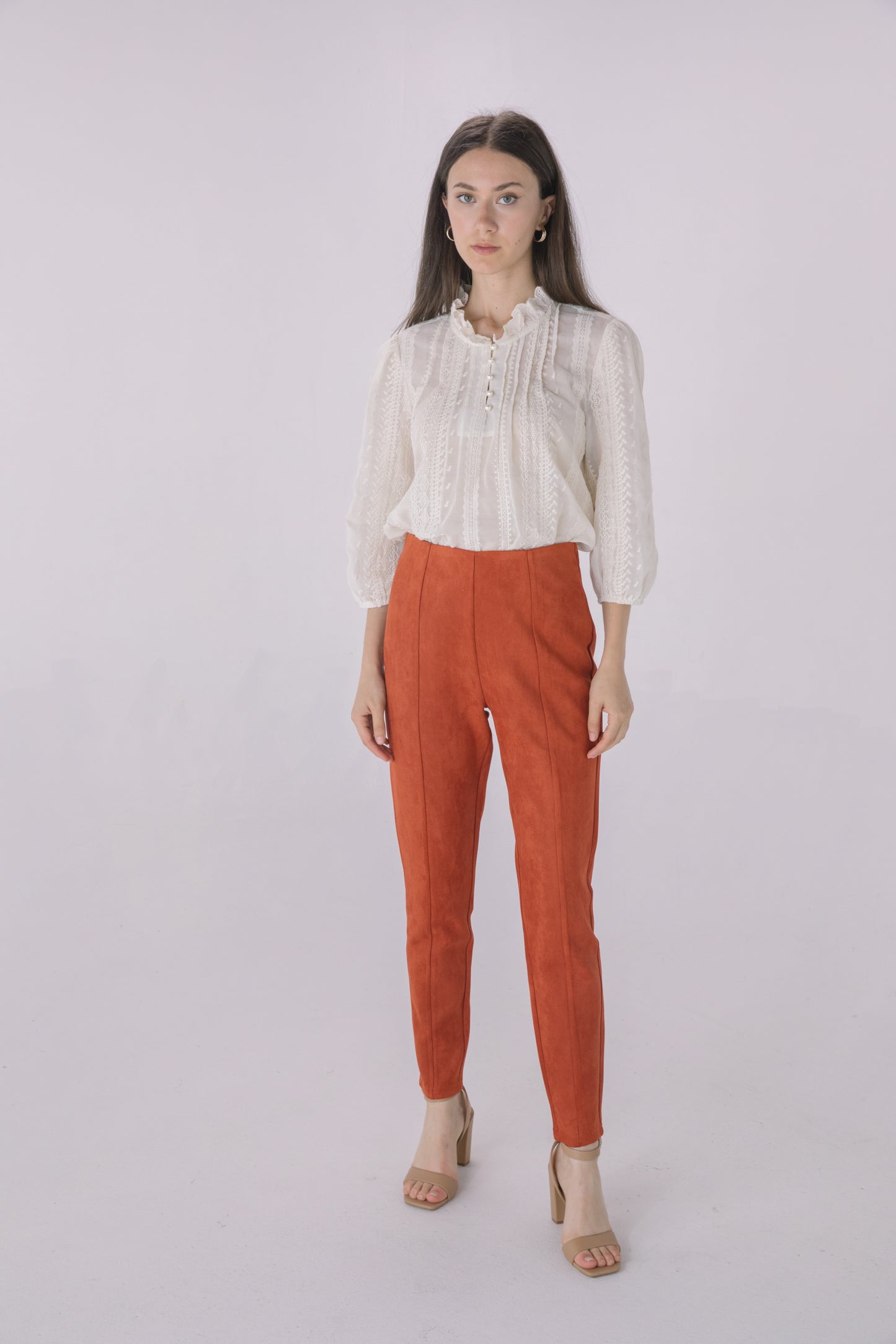 Rust Faux Suede Legging