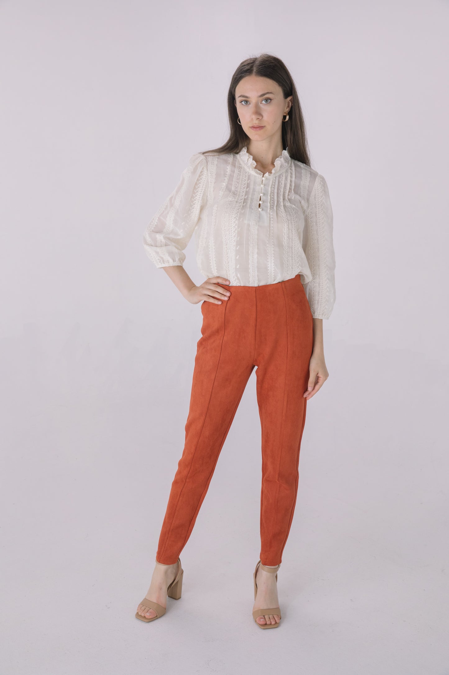 Rust Faux Suede Legging