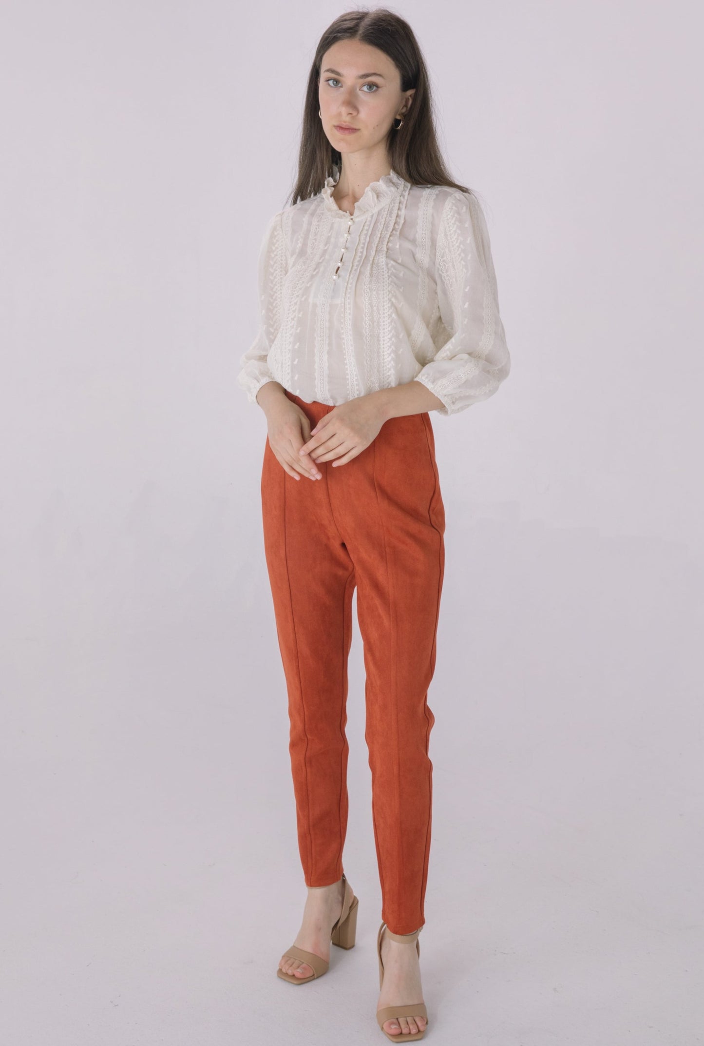 Rust Faux Suede Legging
