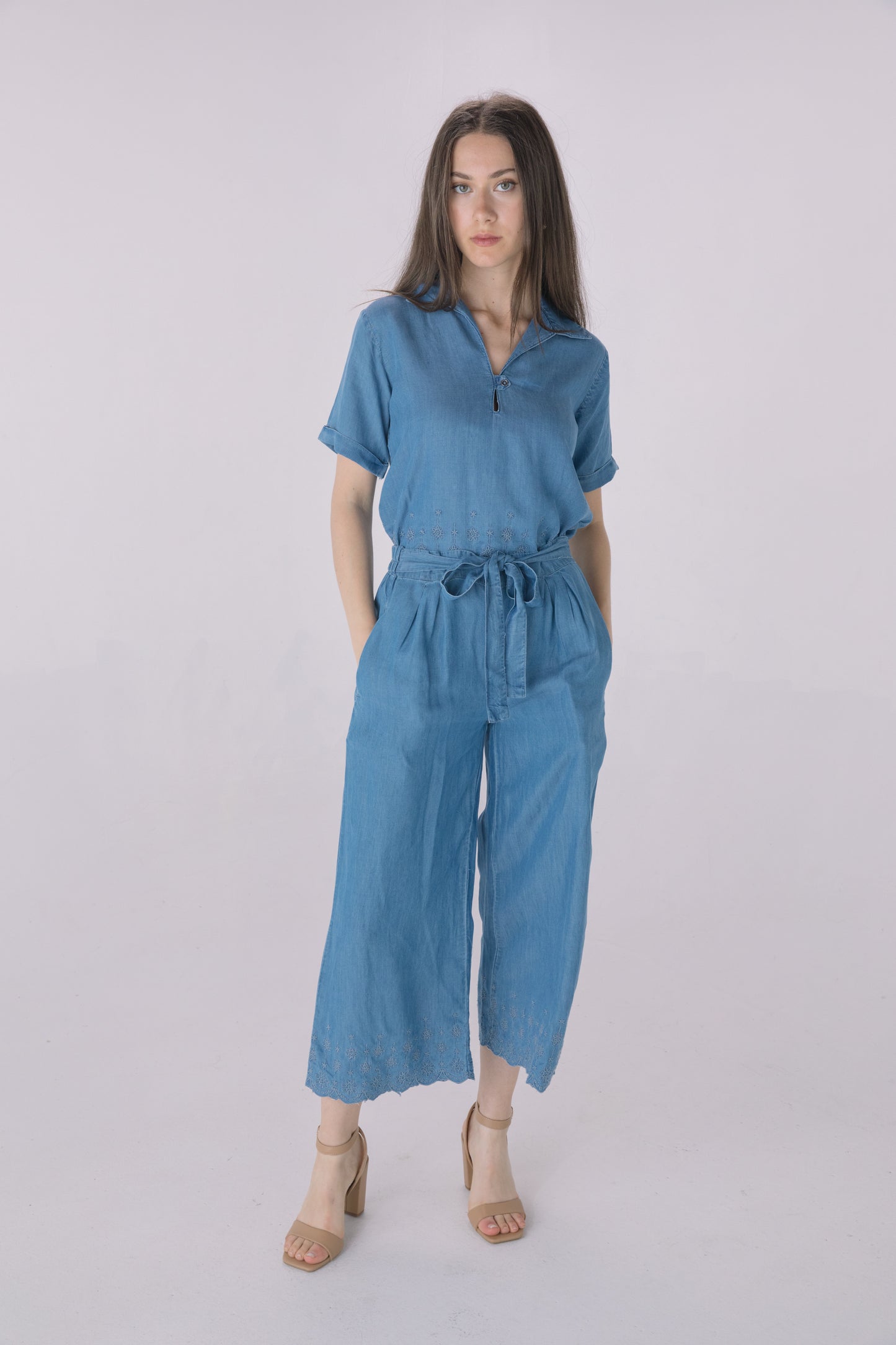 Denim Washed Crop Shirt