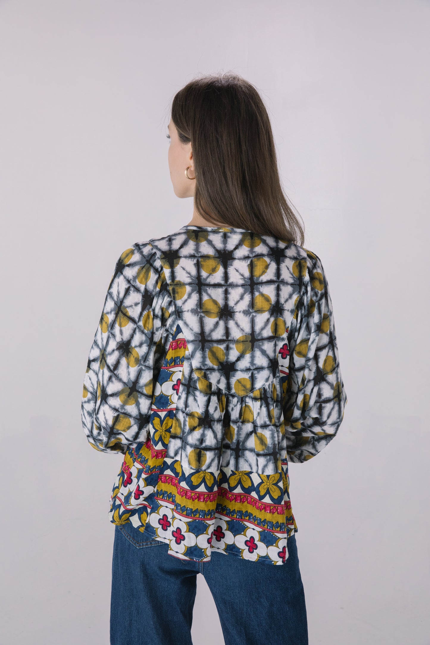 Eyecat Border Printed Boho Blouse