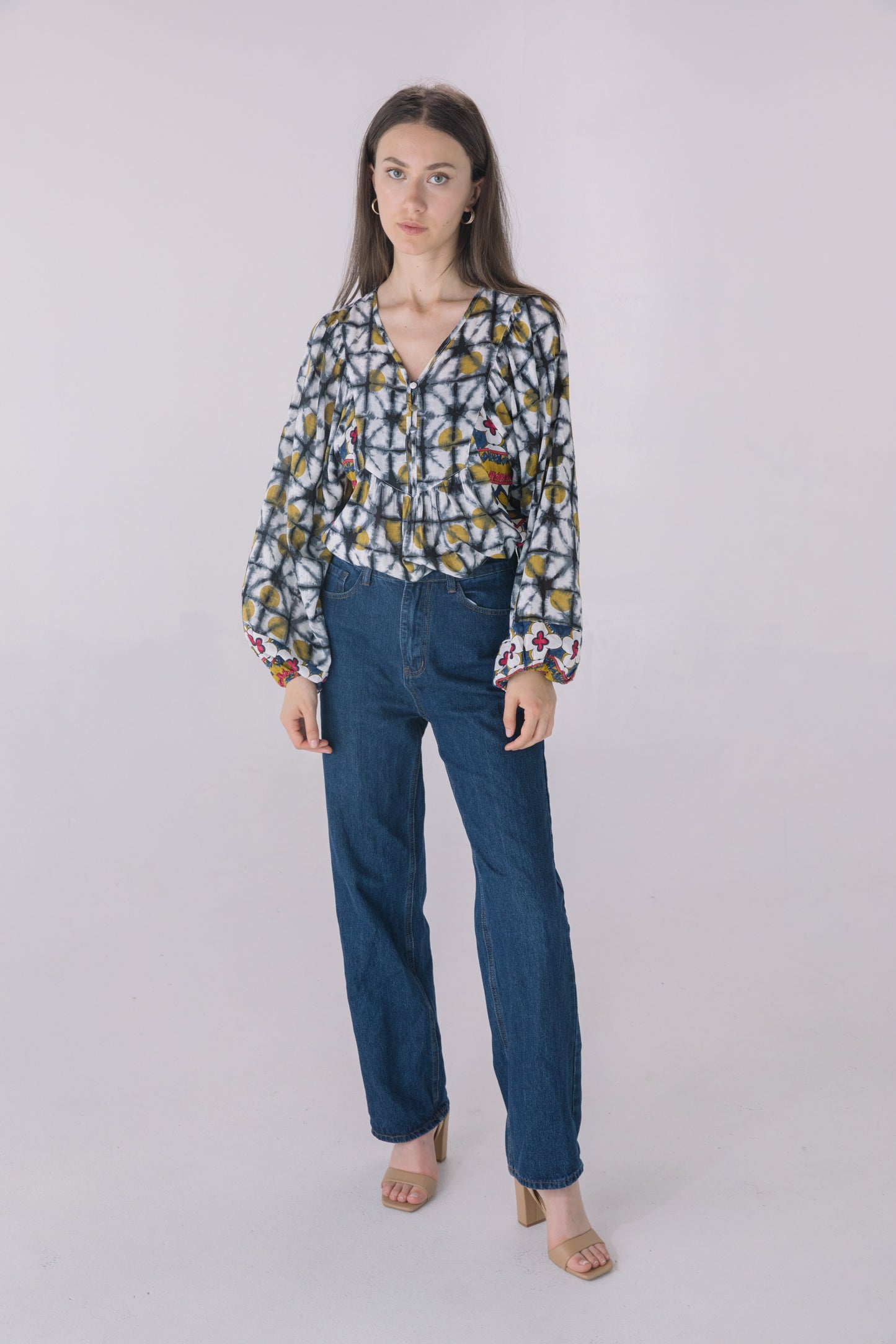 Eyecat Border Printed Boho Blouse