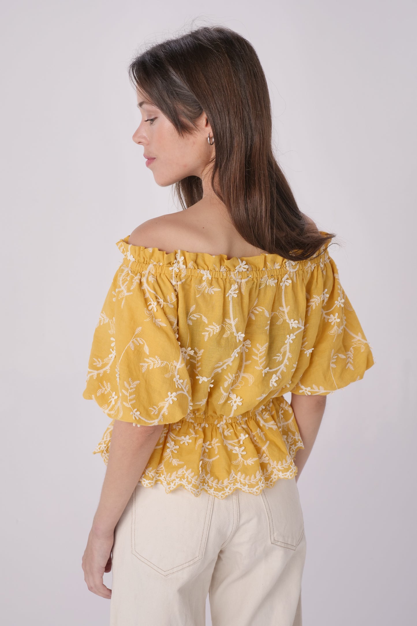 Mustard Floral Texture Top
