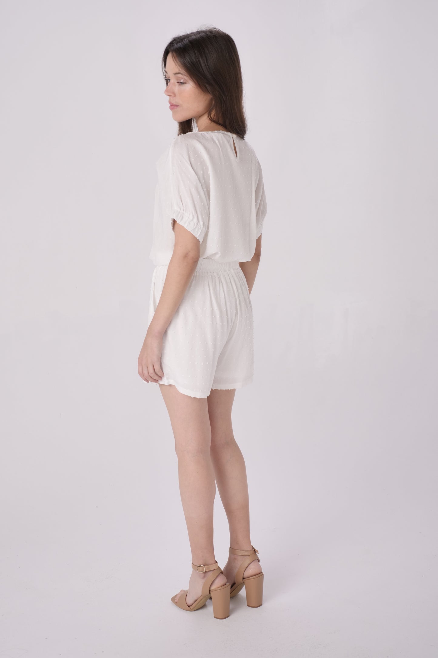 Ivory/Beige Embroidered Short
