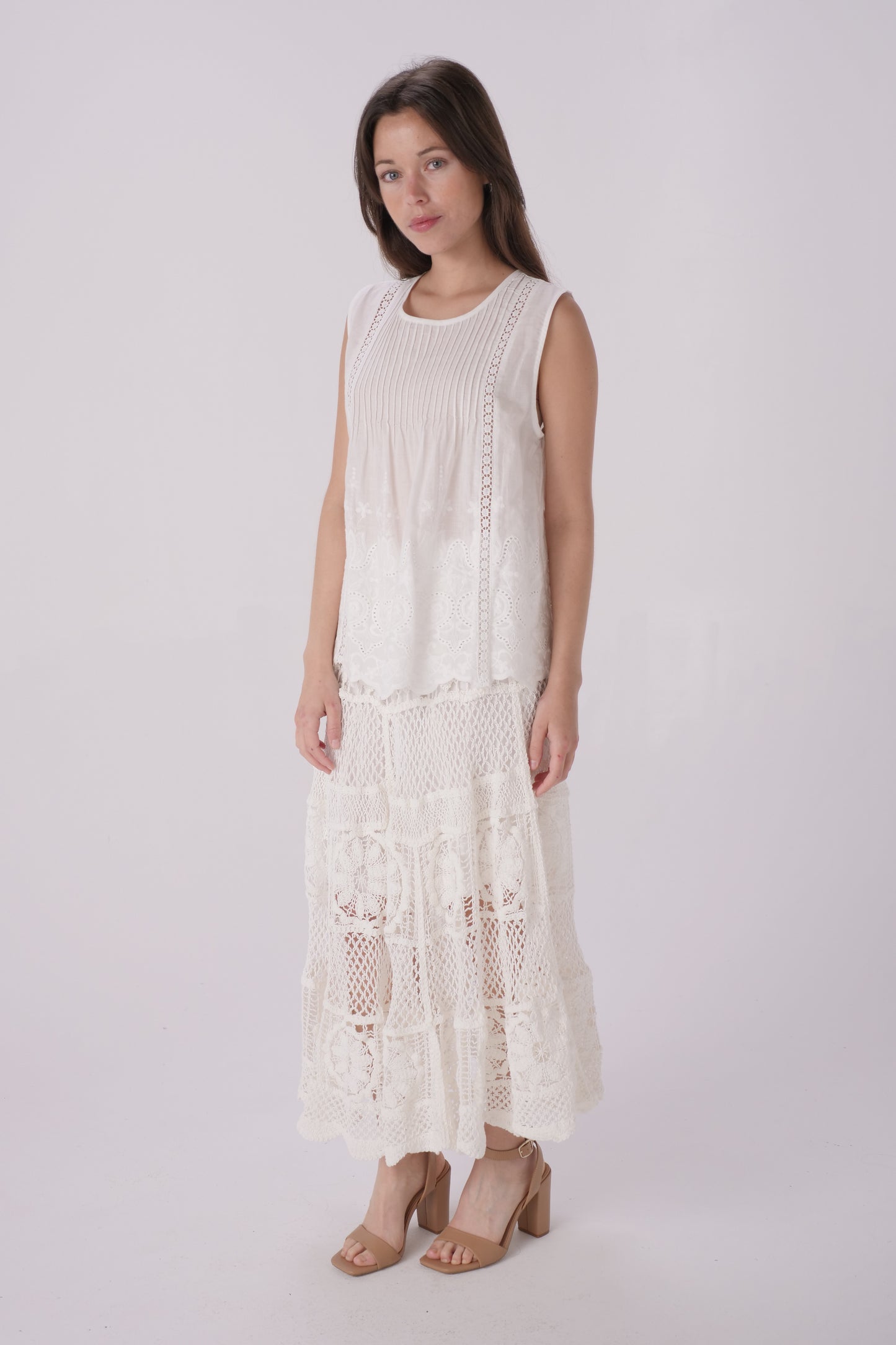 White Lace Crochet Skirt