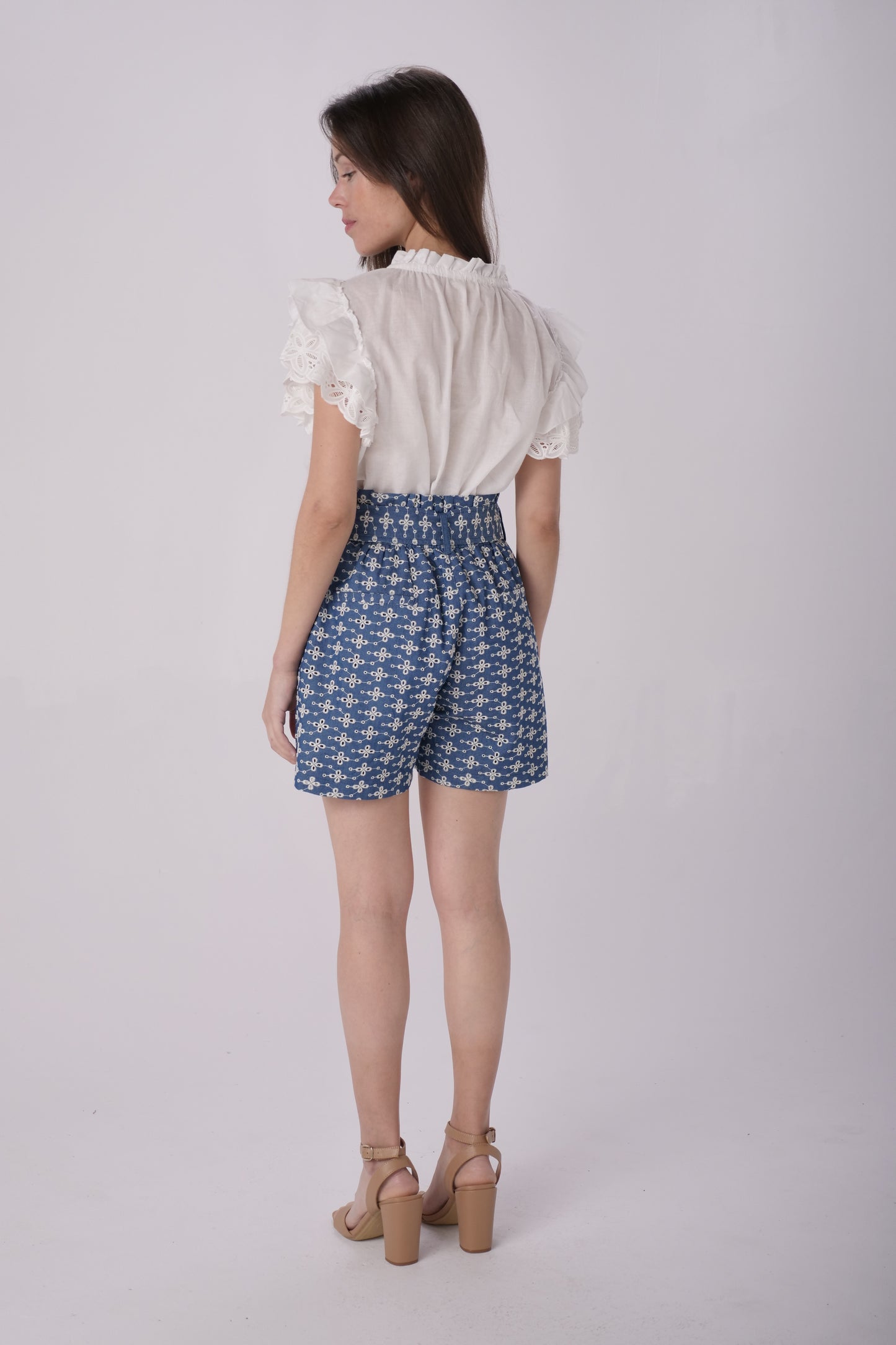 Denim Eyelet Short