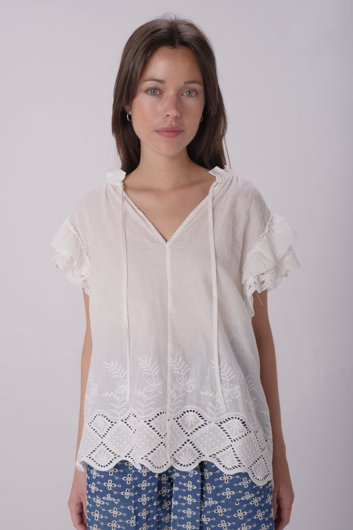 Ivory Flutter Sleeve Top