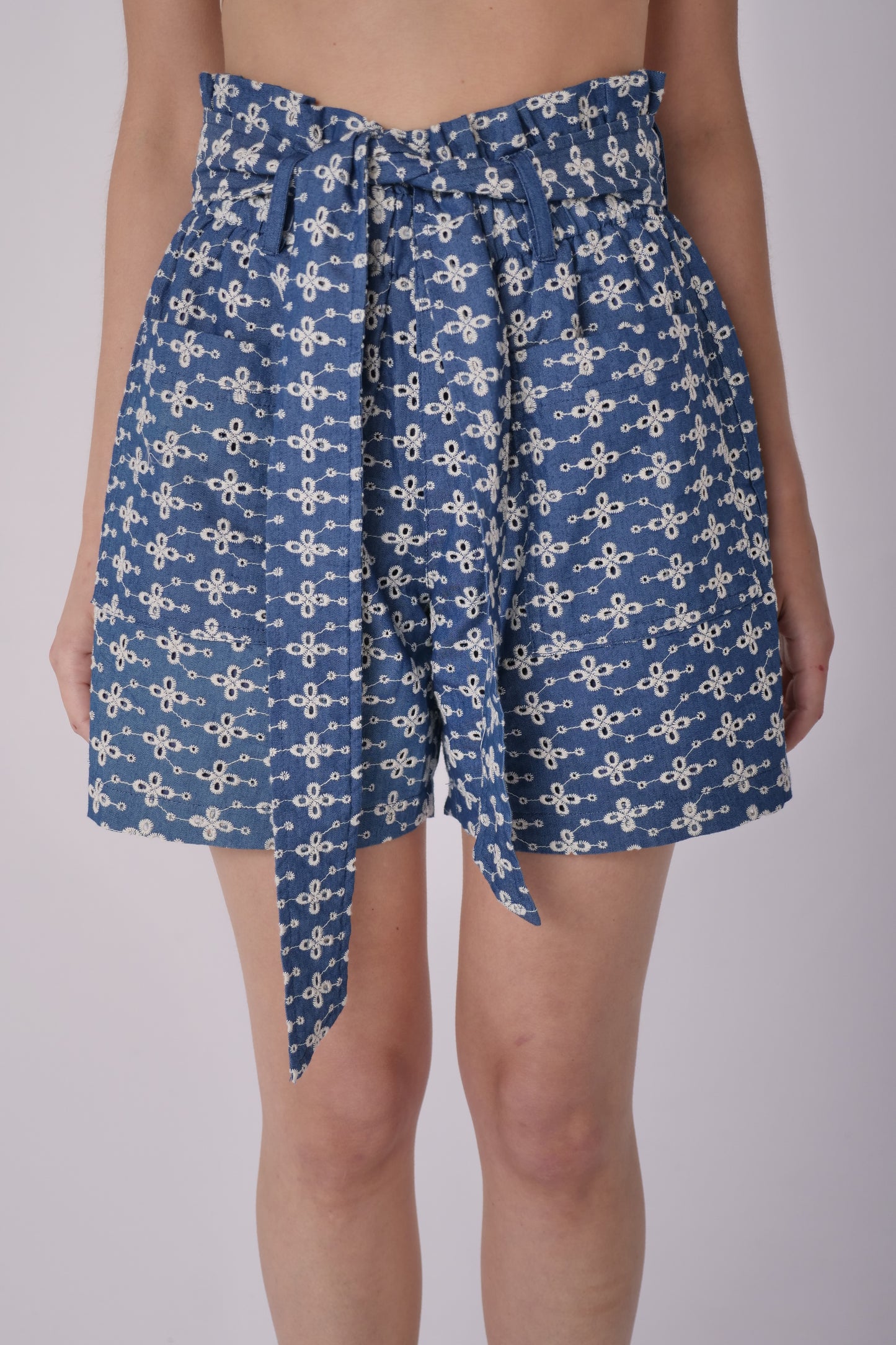 Denim Eyelet Short