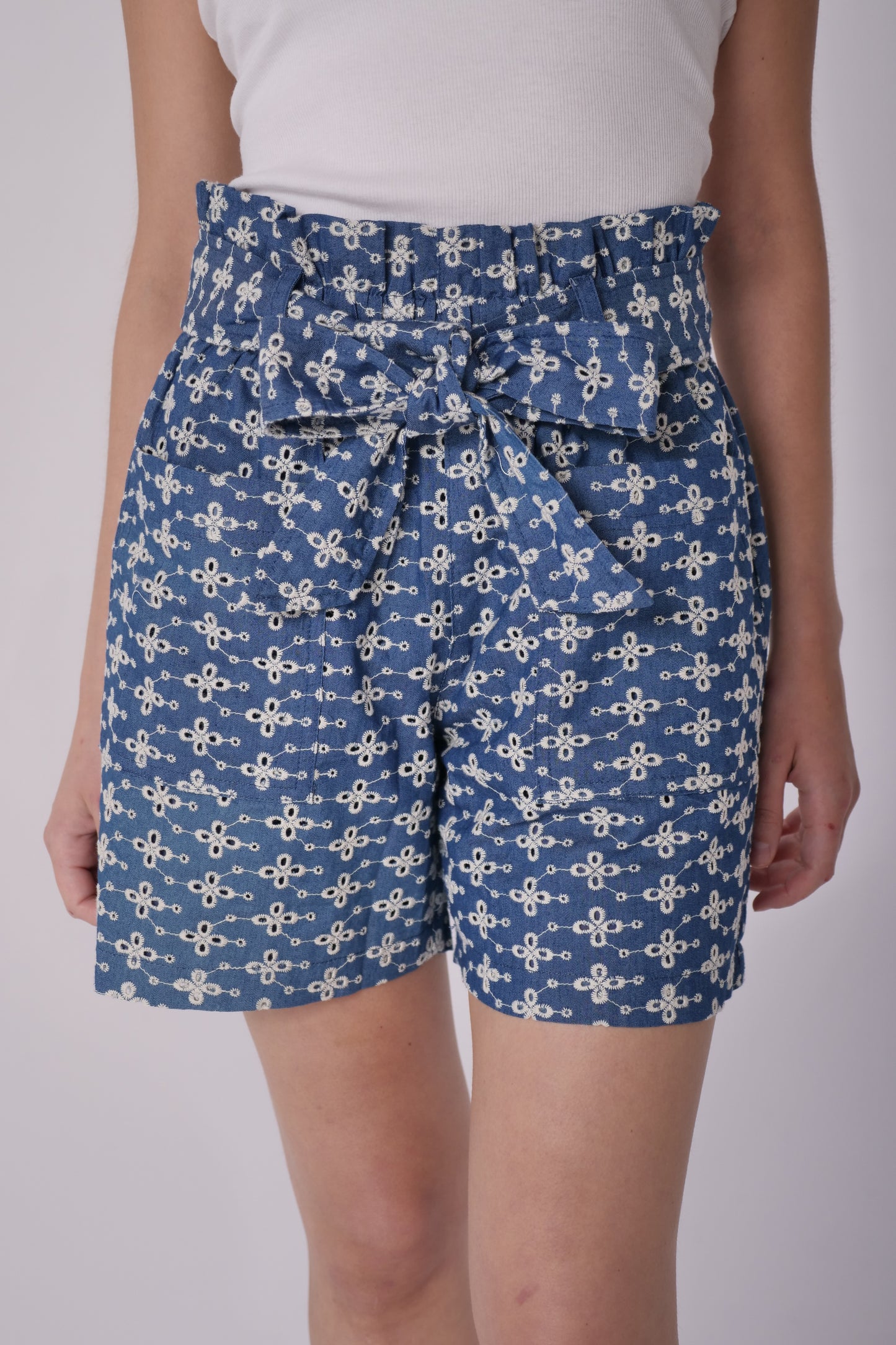 Denim Eyelet Short
