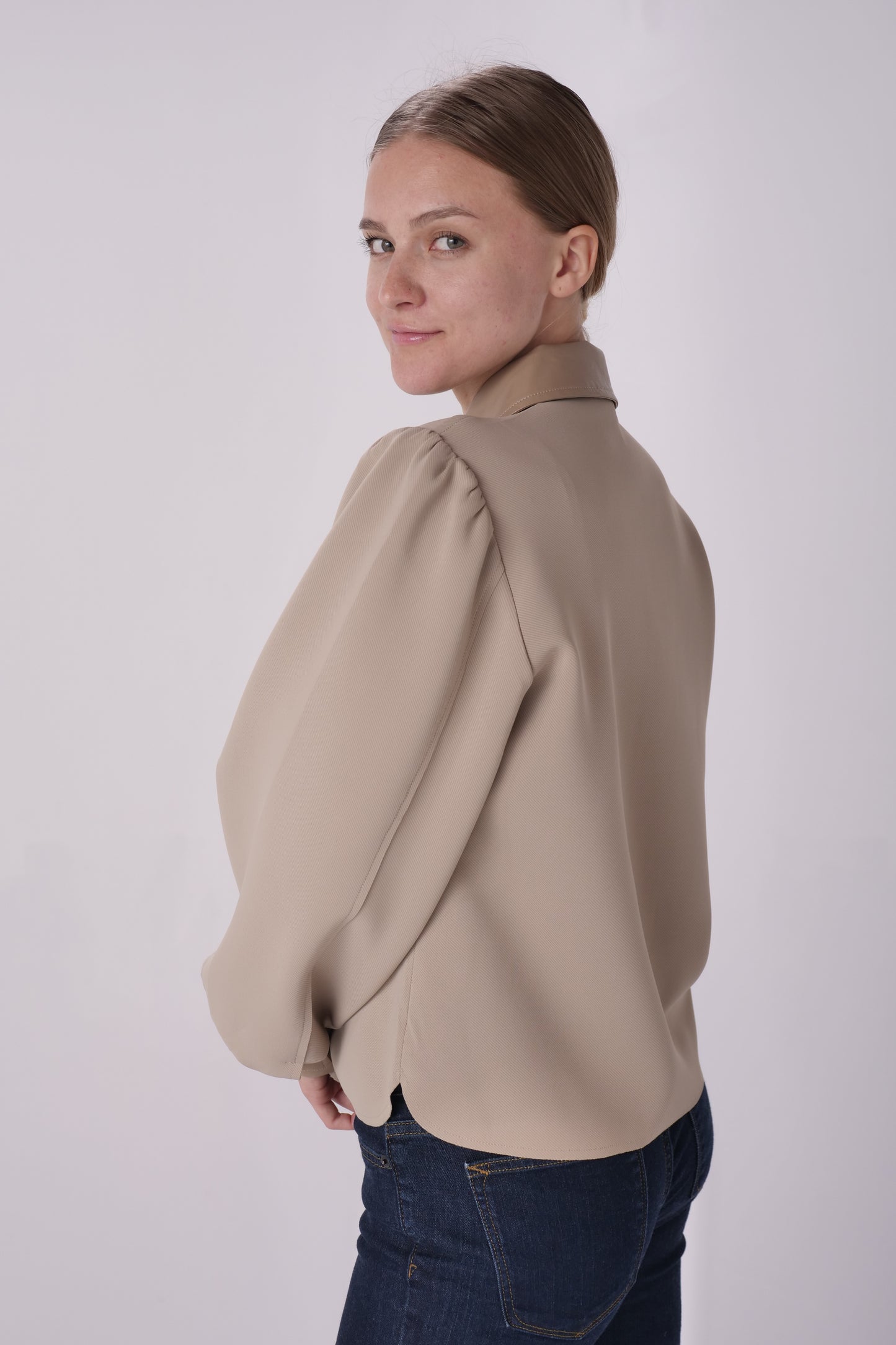 Taupe Scuba Shirt Jacket