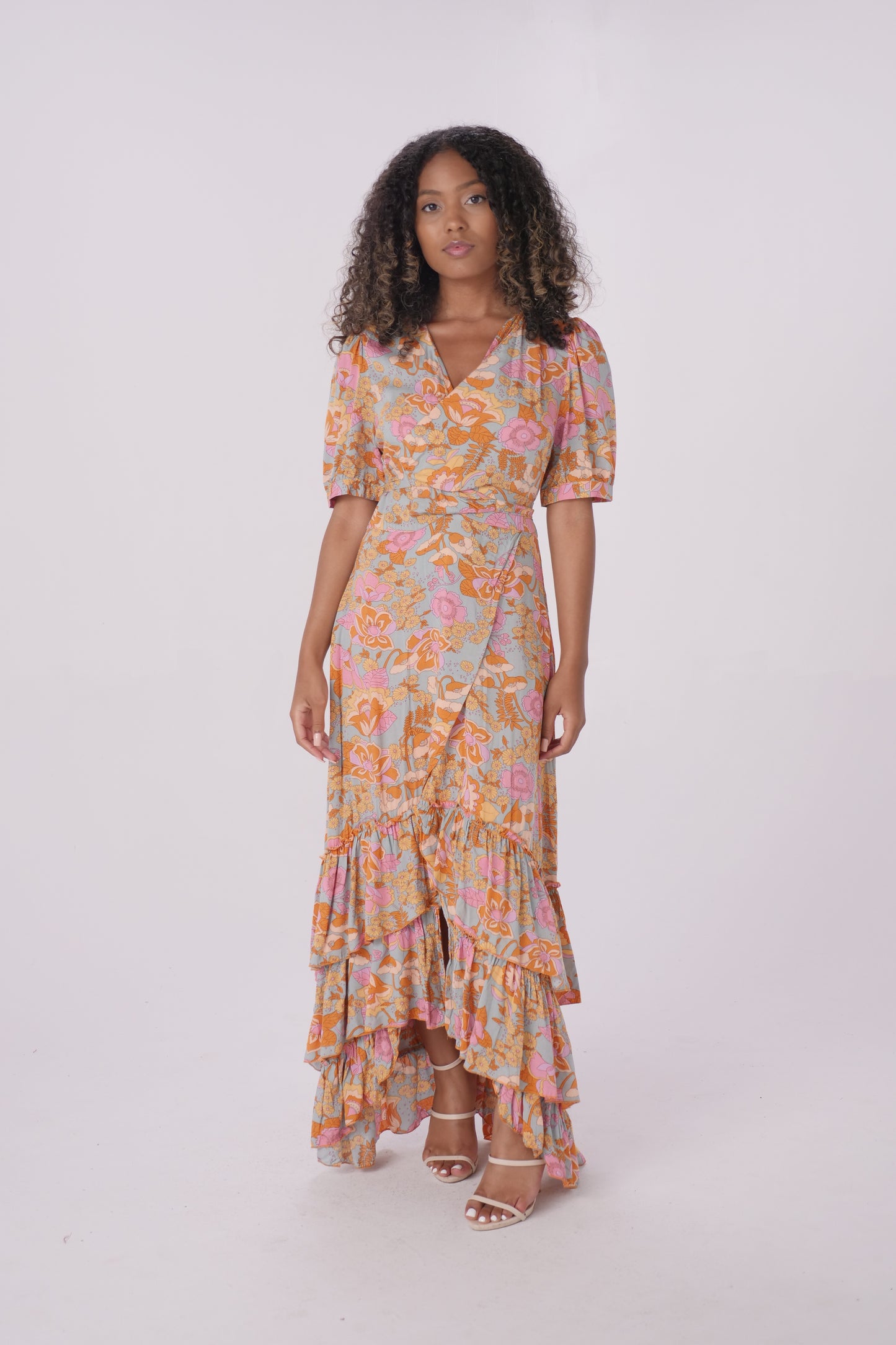 Floral Printed Wrap Dress