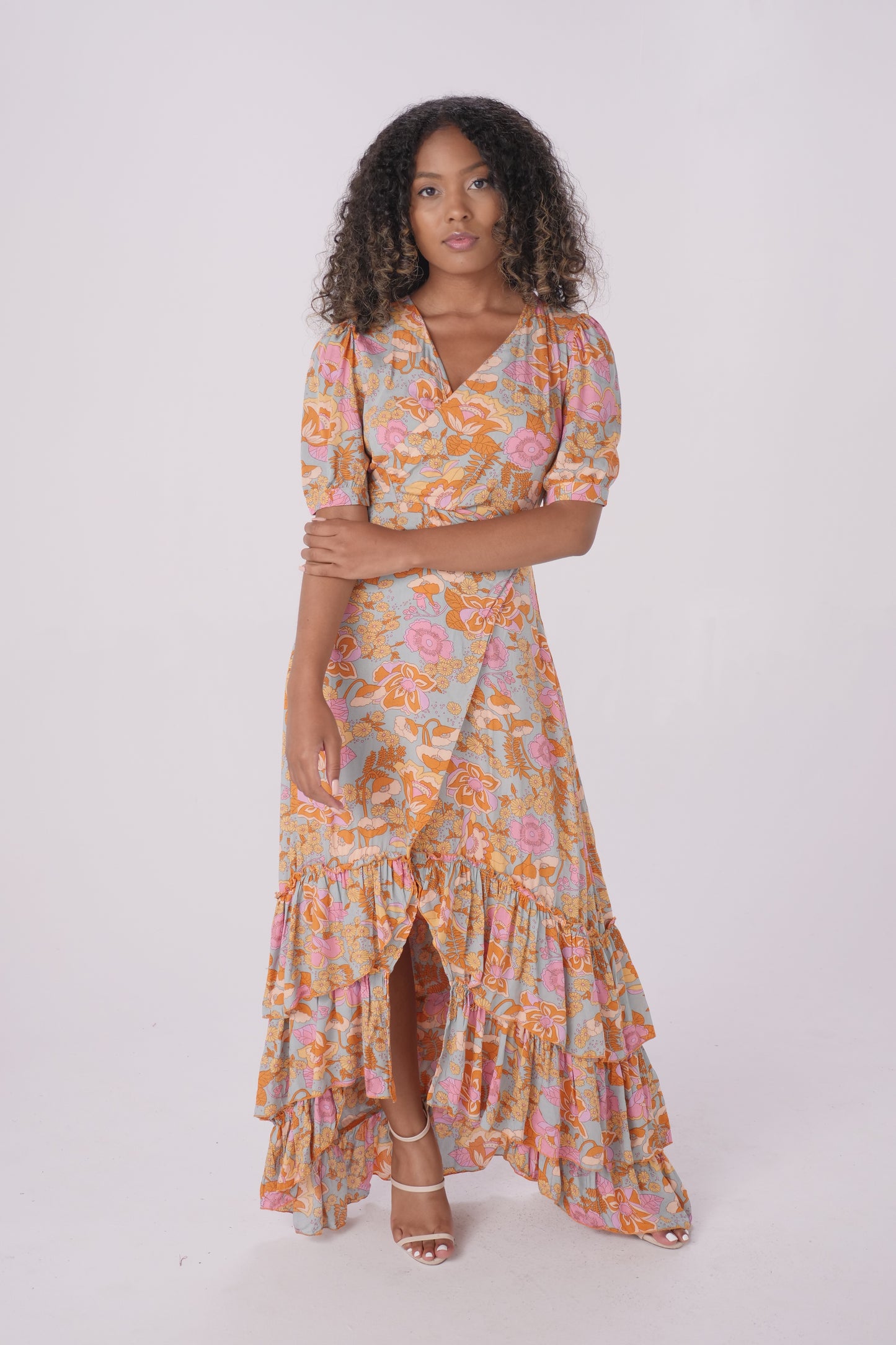 Floral Printed Wrap Dress