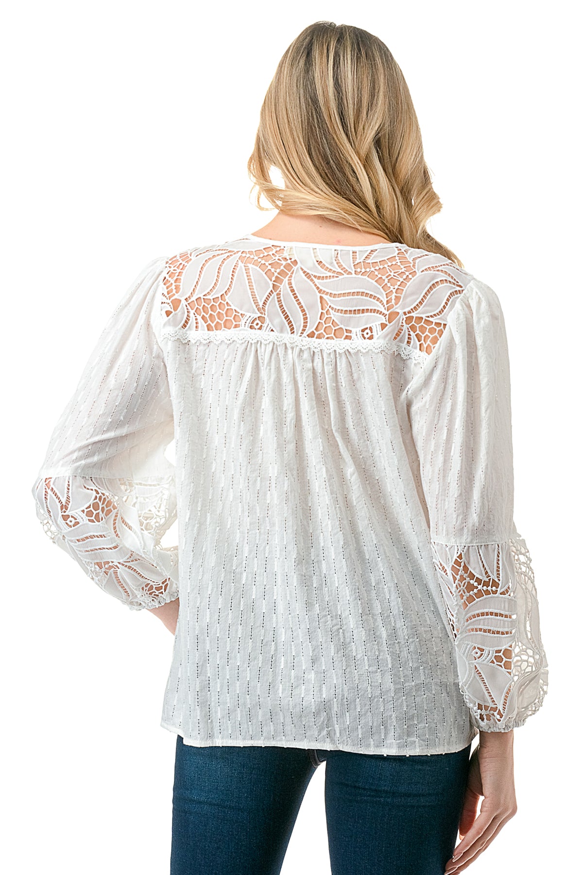 Ivory Lace Sleeve Blouse