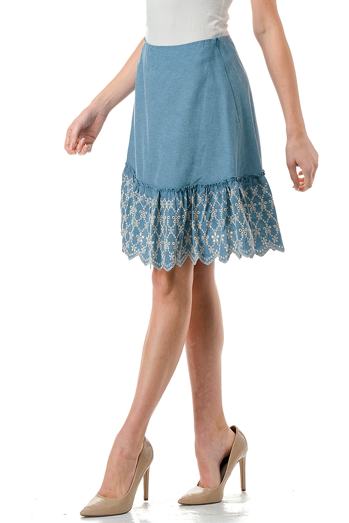 Denim Swing Skirt