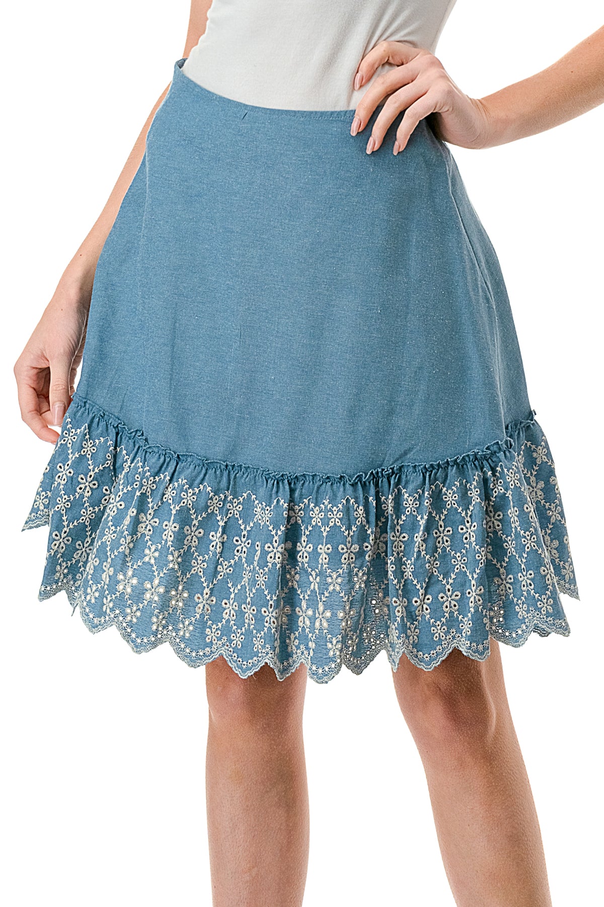 Denim Swing Skirt