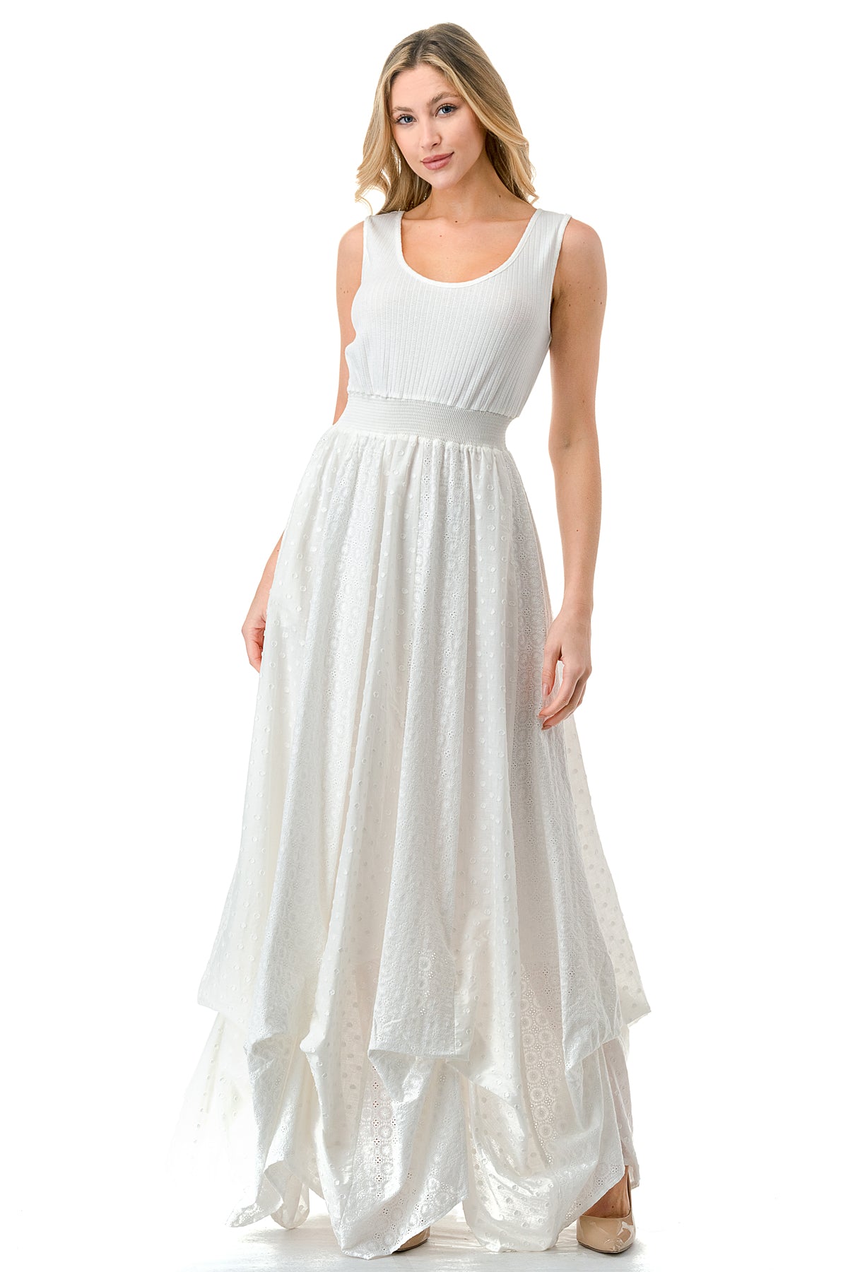 Knit Top Pickup Maxi Dress