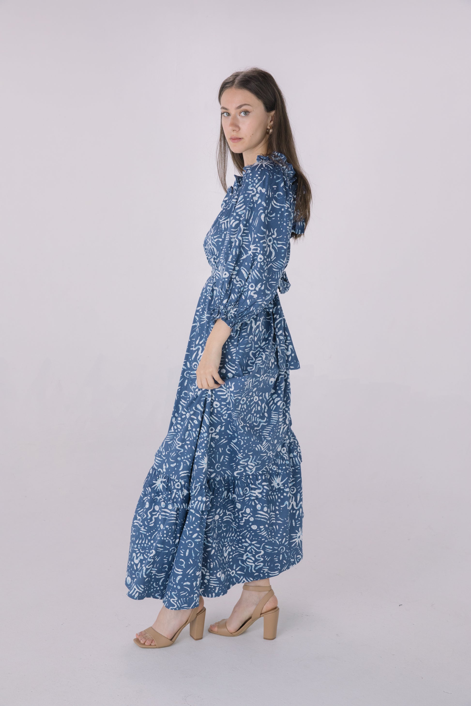 Poplin Printed One Shoulder Dress Solitaire Poplin Printed One Shoulder Dress Solitaire