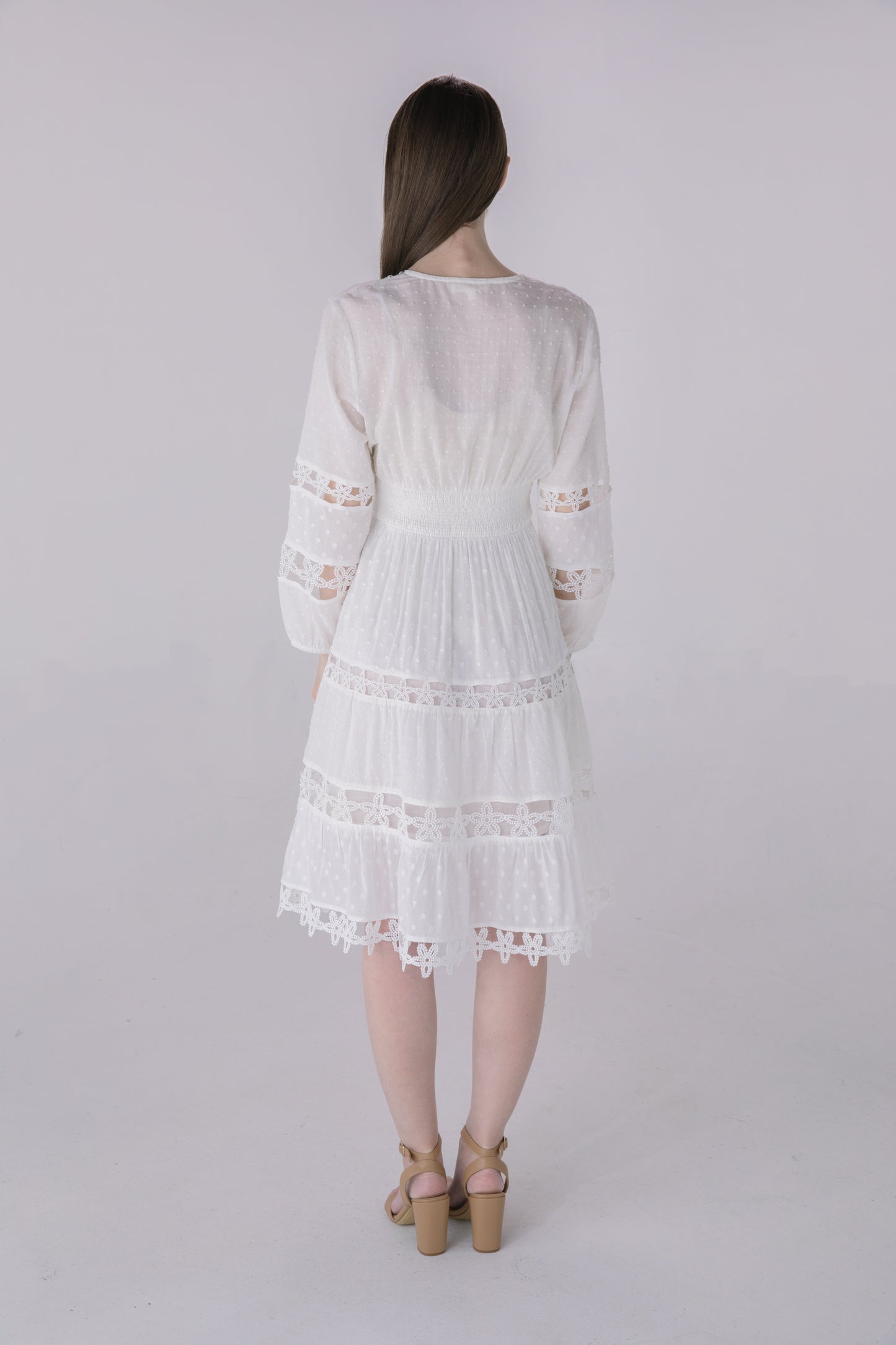Ivory Starfish Lace Crochet Inset Mini Dress