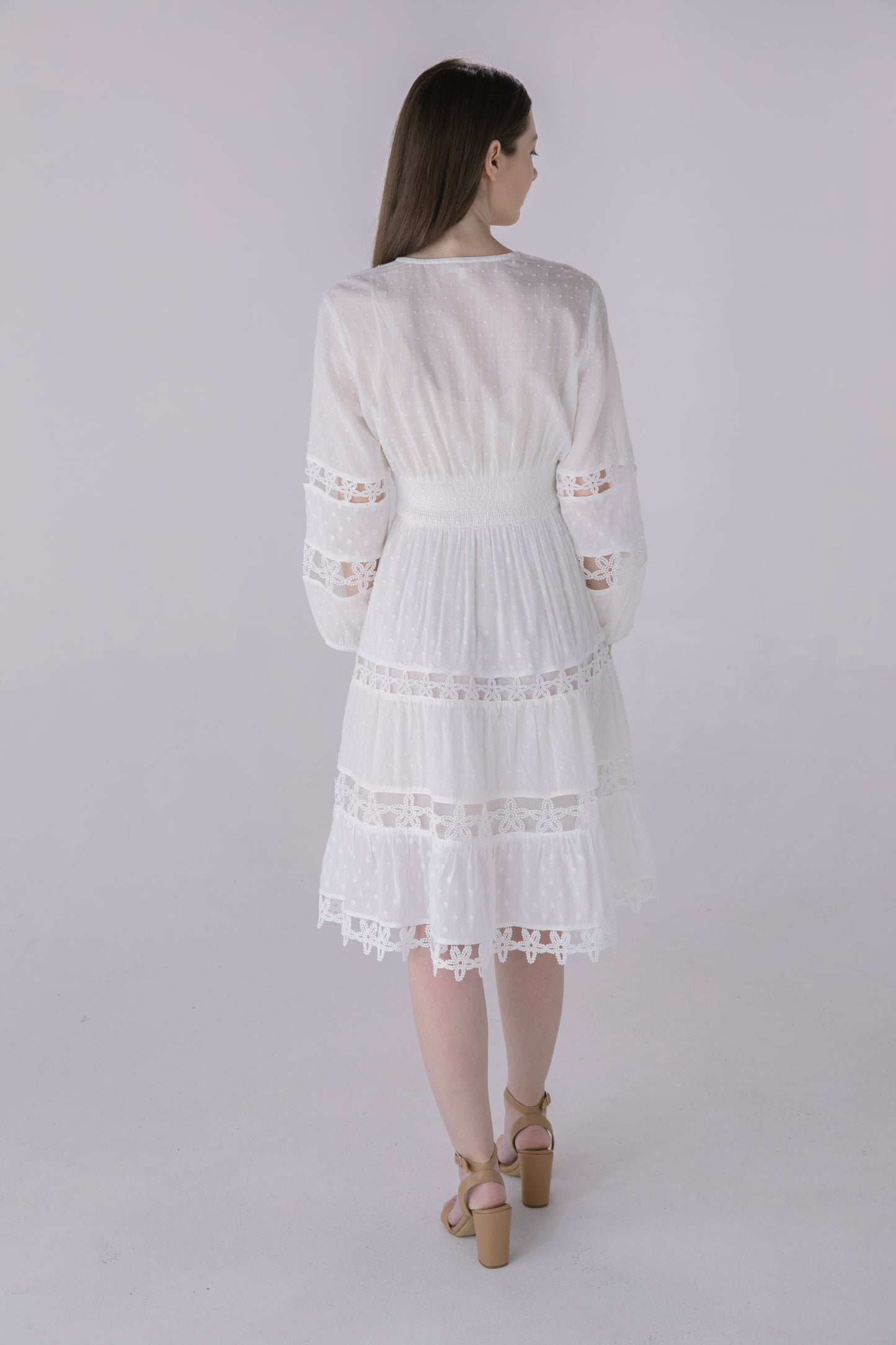 Ivory Starfish Lace Crochet Inset Mini Dress