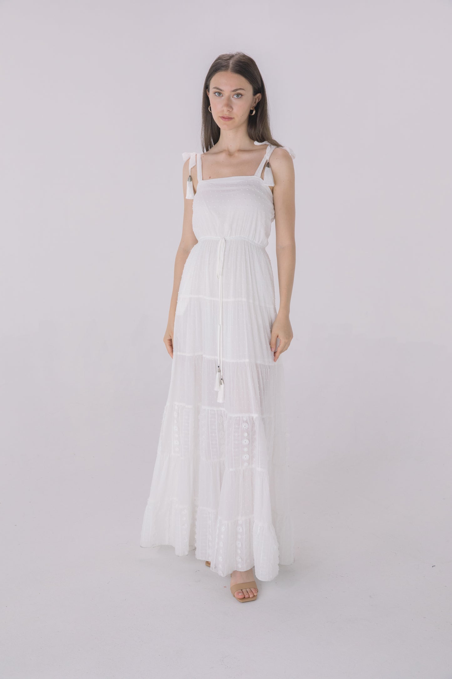 Ivory Tiered Maxi Dress