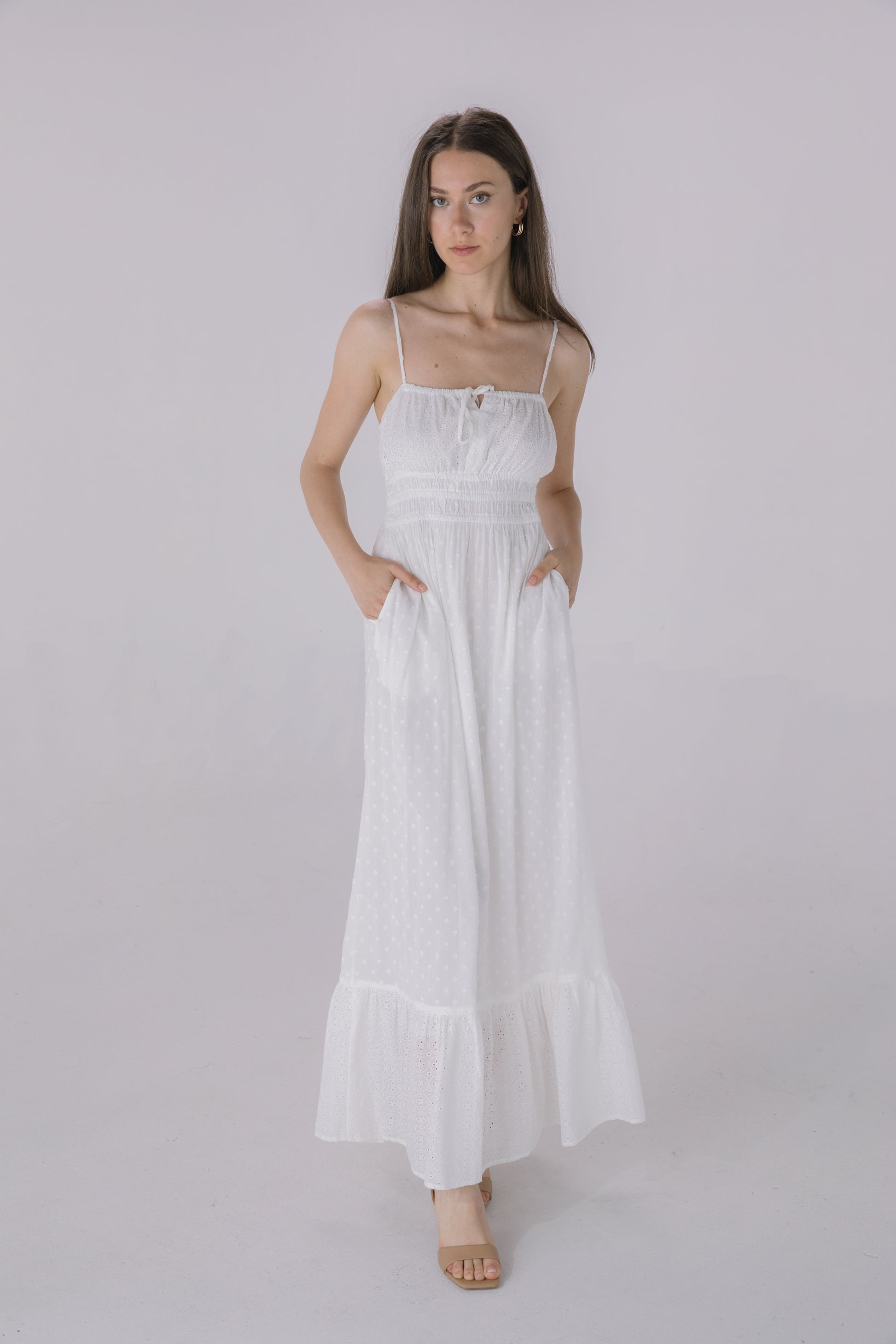Ivory Eyelet Casual Dress Ivory Eyelet Casual Dress