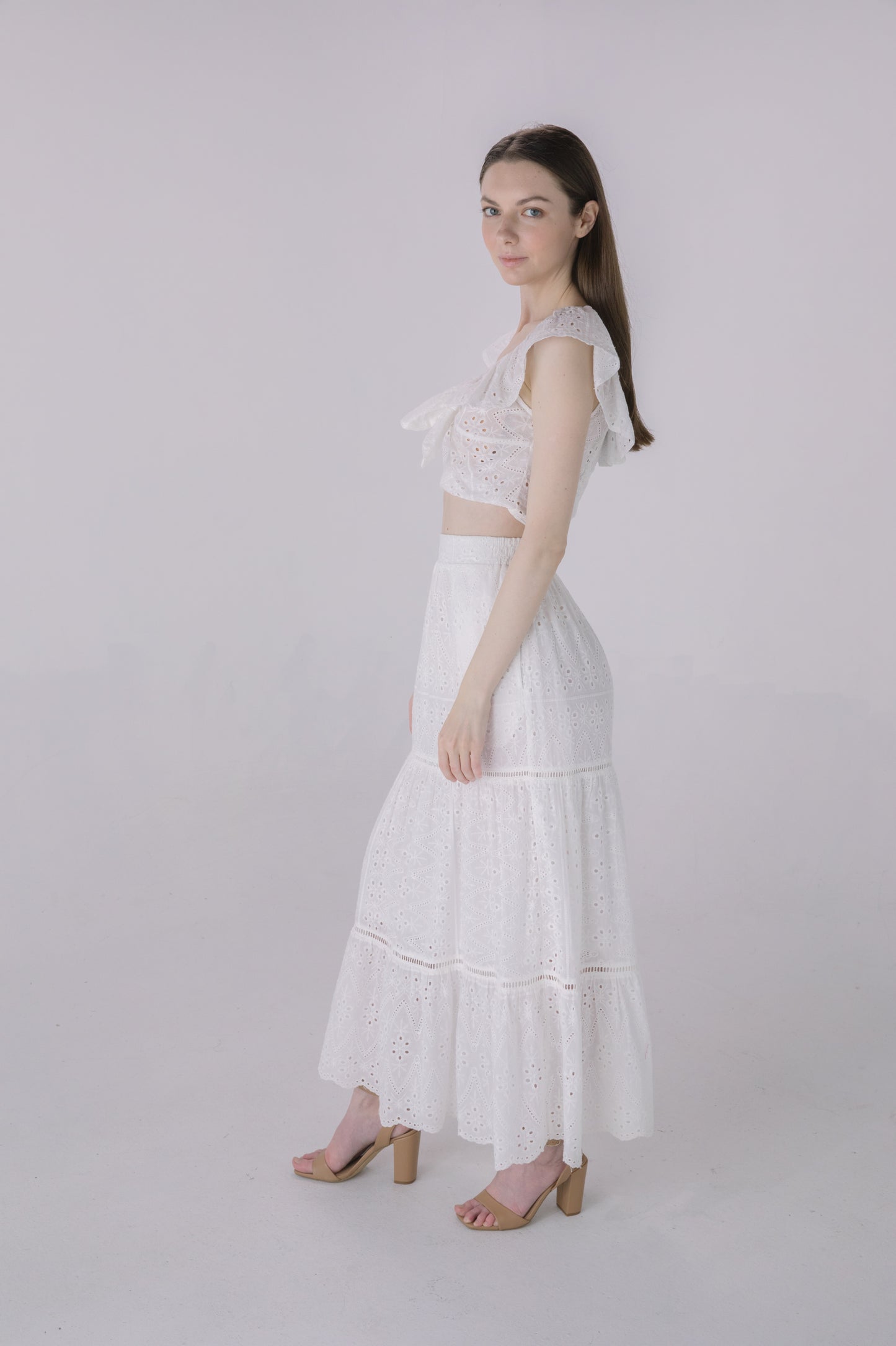 Ivory Off Shoulder Crop Top