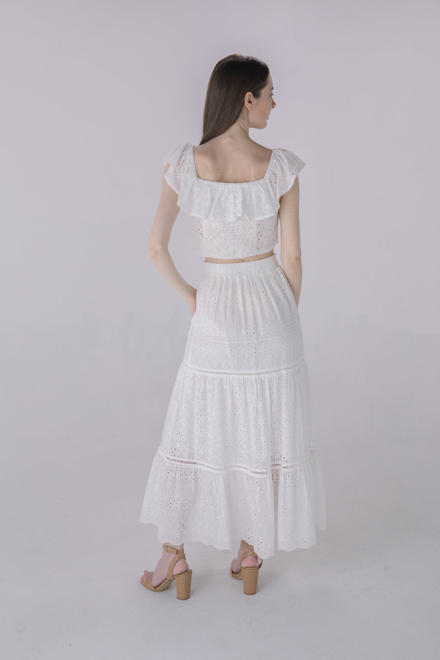 Ivory Off Shoulder Crop Top