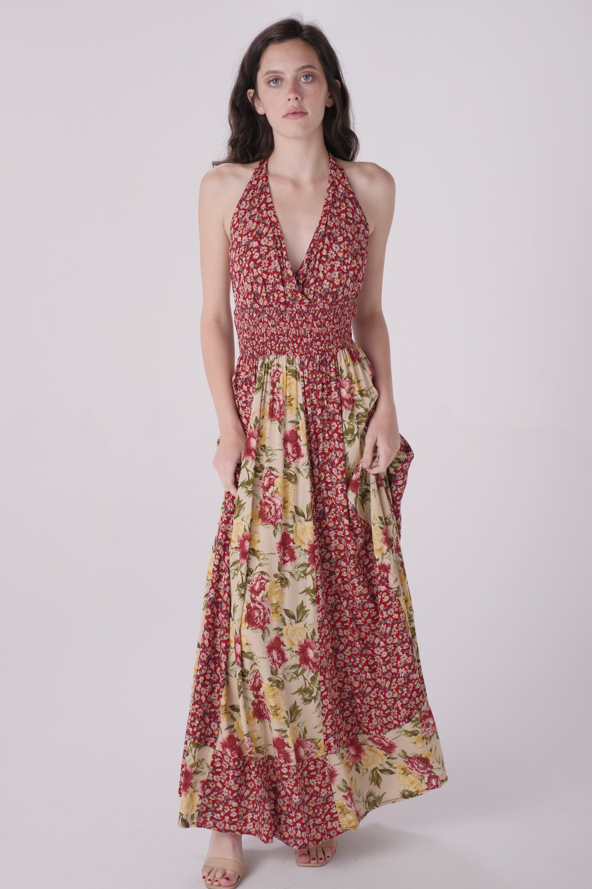 flower print maxi dress Rose Floral Twin Printed Maxi Dress – Solitaire