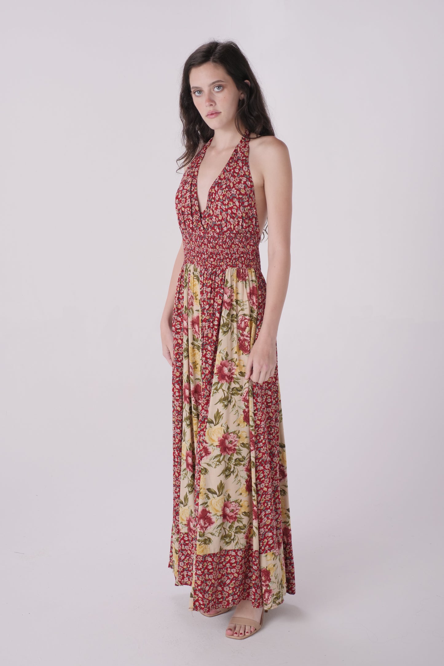 Rose Floral Twin Printed Maxi Dress