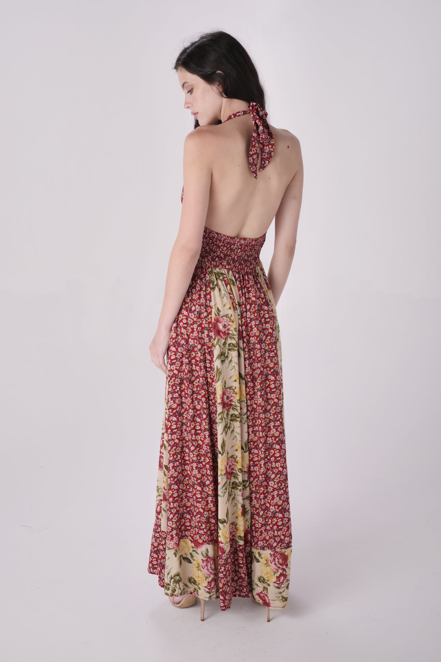 Rose Floral Twin Printed Maxi Dress