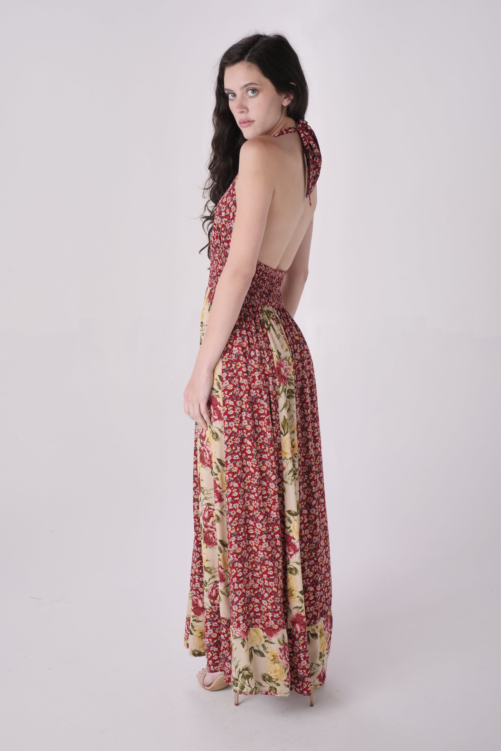 Rose Floral Twin Printed Maxi Dress Rose Floral Twin Printed Maxi Dress