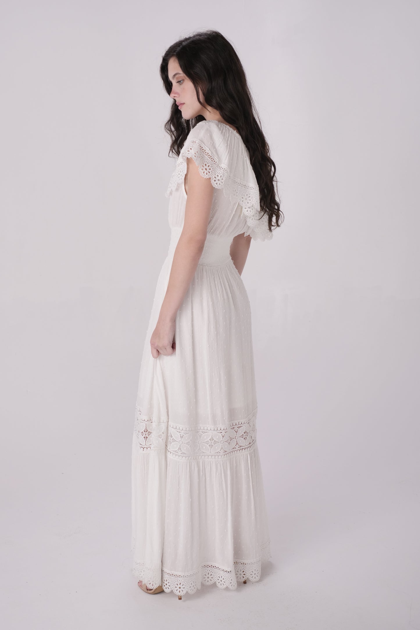 Ivory One Shoulder Maxi Dress