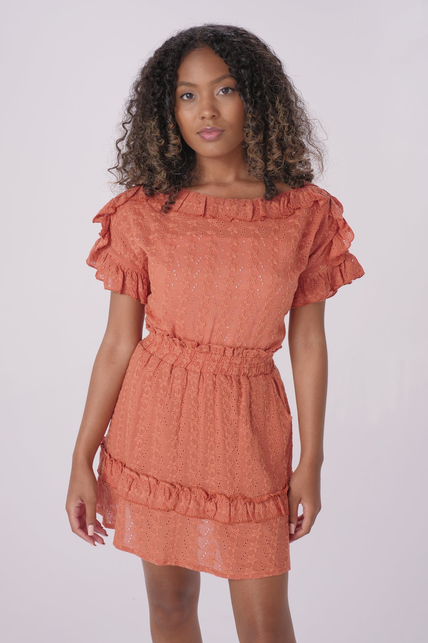 Dark Rust Ruffle T-Shirt