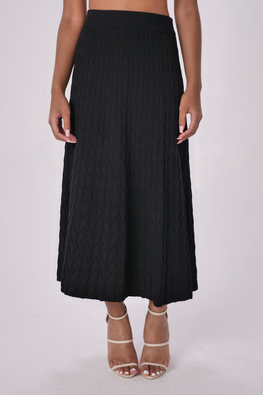 Black Cable Knit Skirt