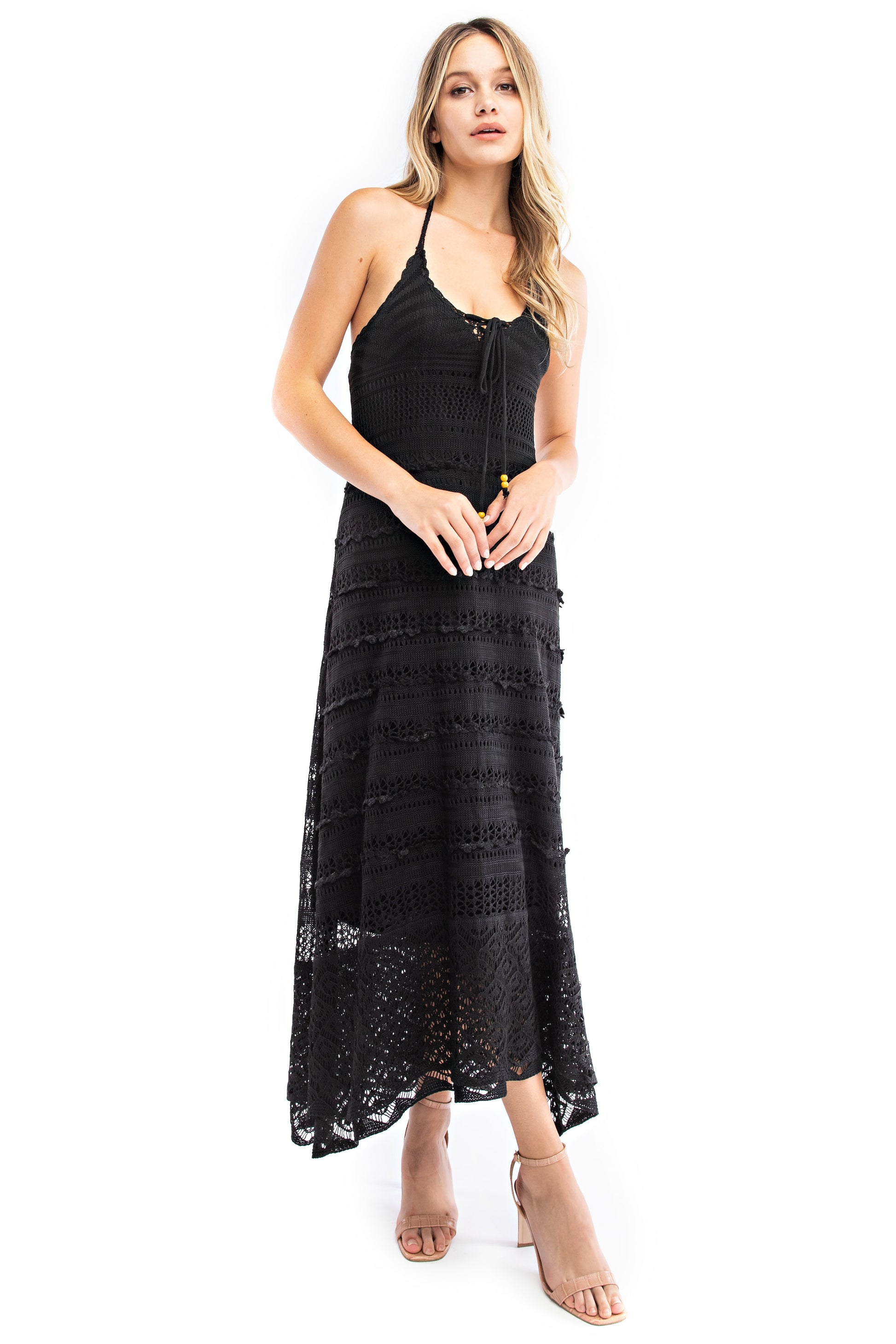 Black Crochet Knit Dress Black Crochet Knit Dress