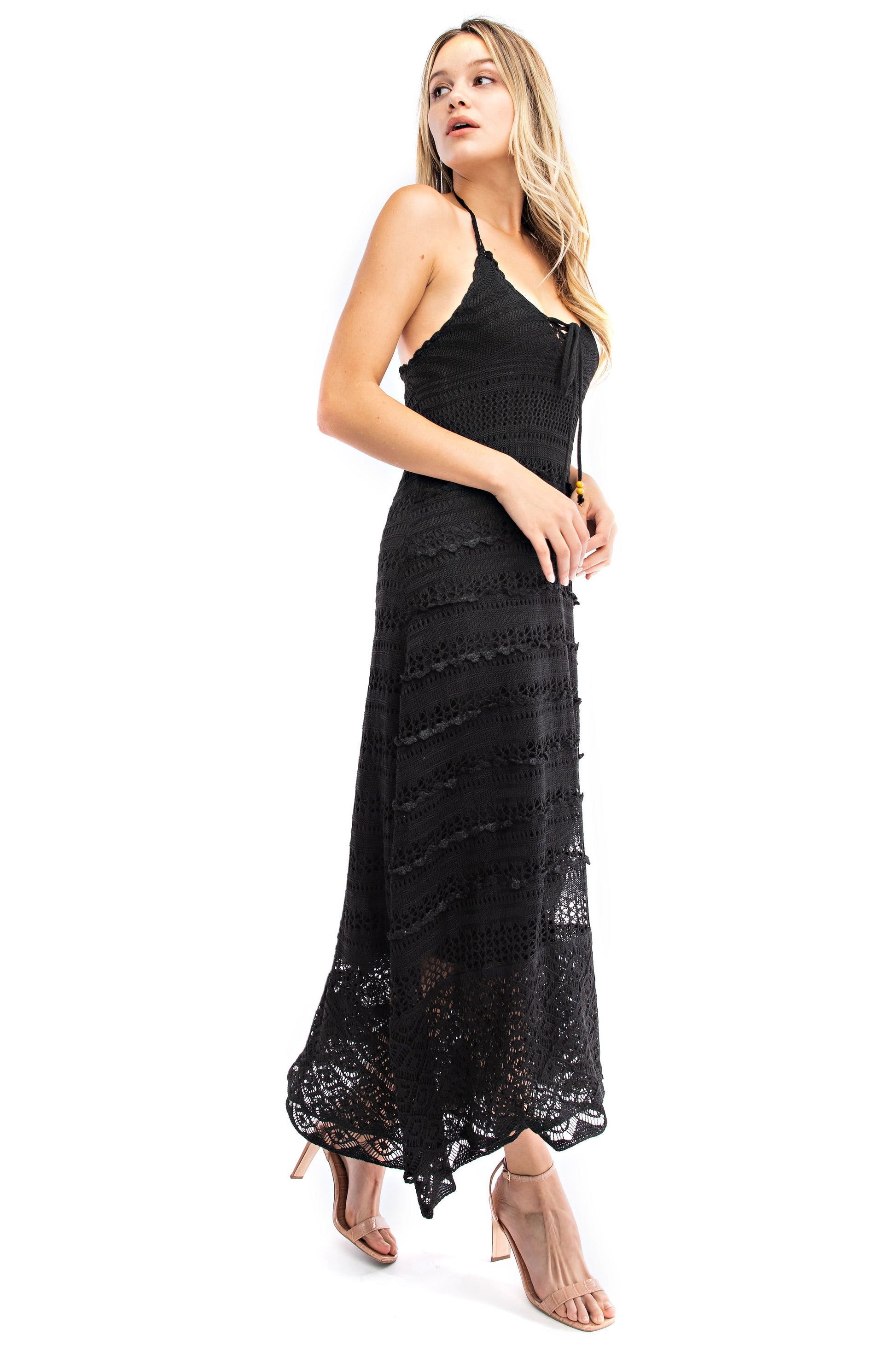 Black Crochet Knit Dress Black Crochet Knit Dress